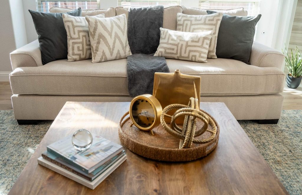 Vacant home staging furniture and decor