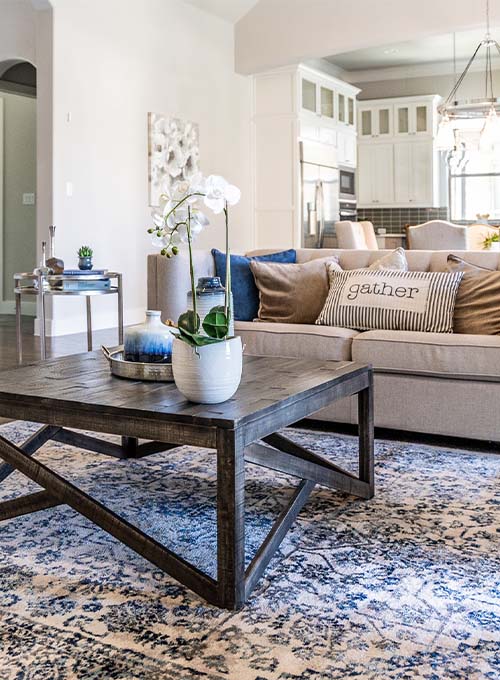 Home staging furniture in a Dallas home for sale.